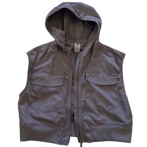 Mono b Vest "For The Forward Life", Size‎ L, Khaki With Plaid Lining purple